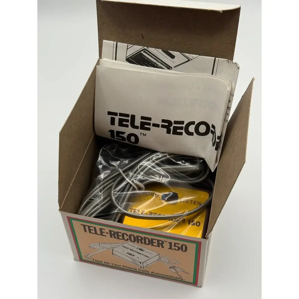 NOS Tele-Recorder 150 Telephone Call Recorder TR150 w/ Box Instructions